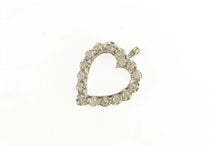 Load image into Gallery viewer, 14K 0.50 Ctw 1950&#39;s Diamond Heart Love Symbol Pendant White Gold