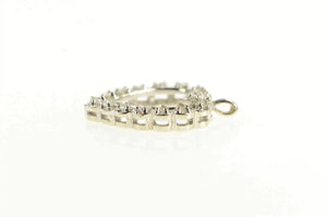 14K 0.50 Ctw 1950's Diamond Heart Love Symbol Pendant White Gold