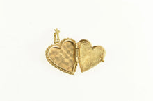 Load image into Gallery viewer, 14K 1940&#39;s Diamond Heart Ornate Photo Locket Pendant Yellow Gold