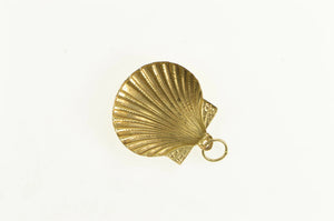 14K 3D Scallop Sea Shell Beach Ocean Vintage Charm/Pendant Yellow Gold