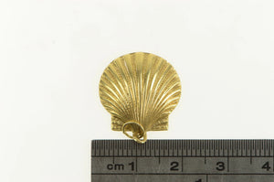 14K 3D Scallop Sea Shell Beach Ocean Vintage Charm/Pendant Yellow Gold