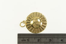 Load image into Gallery viewer, 14K Stylized Sun Face Star Celestial Astrology Charm/Pendant Yellow Gold