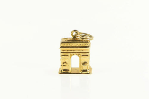 14K Arc de Triomphe Paris Landmark Souvenir Charm/Pendant Yellow Gold