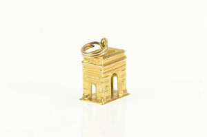 14K Arc de Triomphe Paris Landmark Souvenir Charm/Pendant Yellow Gold