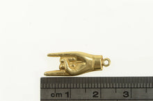 Load image into Gallery viewer, 14K 3D Horns Rock &amp; Roll Hand Sign Symbol Charm/Pendant Yellow Gold