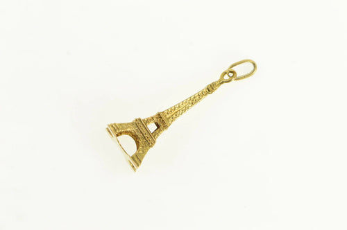 14K 3D Eiffel Tower Paris Landmark Souvenir Charm/Pendant Yellow Gold