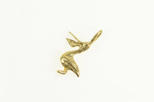 14K Pelican Coastal Bird Animal Beach Charm/Pendant Yellow Gold