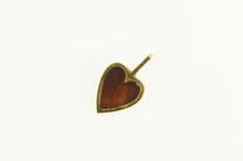 Load image into Gallery viewer, 18K Vintage Carnelian Inlay Heart Love Symbol Pendant Yellow Gold