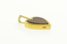 Load image into Gallery viewer, 18K Vintage Carnelian Inlay Heart Love Symbol Pendant Yellow Gold