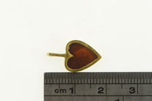 Load image into Gallery viewer, 18K Vintage Carnelian Inlay Heart Love Symbol Pendant Yellow Gold