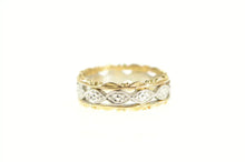 Load image into Gallery viewer, 14K 1940&#39;s 6.4mm Two Tone Elaborate Wedding Band Ring Yellow Gold