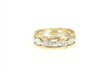 Load image into Gallery viewer, 14K 1940&#39;s 6.4mm Two Tone Elaborate Wedding Band Ring Yellow Gold