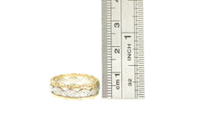 Load image into Gallery viewer, 14K 1940&#39;s 6.4mm Two Tone Elaborate Wedding Band Ring Yellow Gold