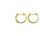 Load image into Gallery viewer, 14K Squared Diamond 14.3mm Huggies Hoop Earrings Yellow Gold
