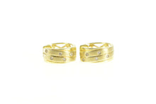 Load image into Gallery viewer, 14K Squared Diamond 14.3mm Huggies Hoop Earrings Yellow Gold