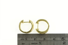 Load image into Gallery viewer, 14K Squared Diamond 14.3mm Huggies Hoop Earrings Yellow Gold