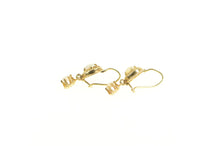 Load image into Gallery viewer, 14K Victorian Style Ornate Natural Opal Dangle Hook Earrings Yellow Gold