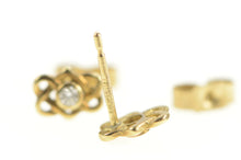 Load image into Gallery viewer, 8K Diamond Inset Woven Knot Vintage Stud Earrings Yellow Gold