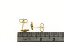 Load image into Gallery viewer, 8K Diamond Inset Woven Knot Vintage Stud Earrings Yellow Gold