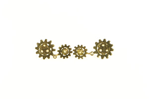 14K Ornate Victorian Natural Opal Dangle Earrings Yellow Gold