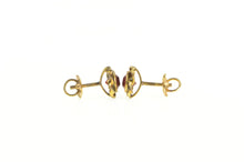 Load image into Gallery viewer, 14K Victorian Sim. Ruby Ornate Screw Back Stud Earrings Yellow Gold