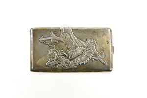 Sterling Silver Chinese Dragon Vintage Cigarette Case Fine Silver