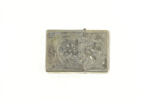 Sterling Silver Elaborate Scroll Engraved Lighter Case Fine Silver