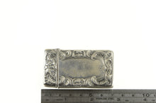 Load image into Gallery viewer, Sterling Silver Victorian Elaborate Scroll Match Vesta Case Fine Silver