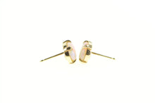 Load image into Gallery viewer, 14K Retro Oval Syn. Opal Vintage Classic Stud Earrings Yellow Gold
