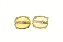 Load image into Gallery viewer, 14K Retro Oval Syn. Opal Vintage Classic Stud Earrings Yellow Gold