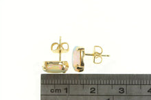 Load image into Gallery viewer, 14K Retro Oval Syn. Opal Vintage Classic Stud Earrings Yellow Gold
