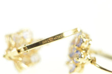 Load image into Gallery viewer, 14K Flower Cluster Sim. Tanzanite Floral Statement Earrings Yellow Gold