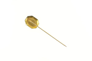 10K Oval Monogram Engravable Signet Initial Stick Pin Yellow Gold