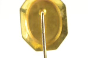 10K Oval Monogram Engravable Signet Initial Stick Pin Yellow Gold