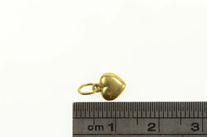 18K Puffy Cute Heart Love Symbol Tiny Charm/Pendant Yellow Gold