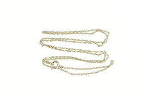 14K 1.1mm Rolling Woven Twist Chain Link Necklace 18.25" White Gold