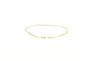14K 0.9mm Two Chain Layered Dot Link Bracelet 8.5" Yellow Gold