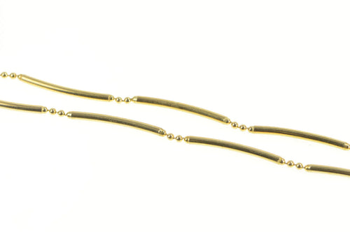 9K 1.8mm Bar Ball Link Fancy Statement Chain Necklace 17.75