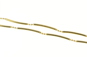 9K 1.8mm Bar Ball Link Fancy Statement Chain Necklace 17.75" Yellow Gold