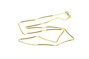 9K 1.8mm Bar Ball Link Fancy Statement Chain Necklace 17.75" Yellow Gold