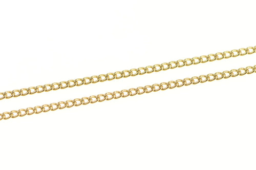 14K 1.7mm Curb Link Classic Vintage Chain Necklace 18.75