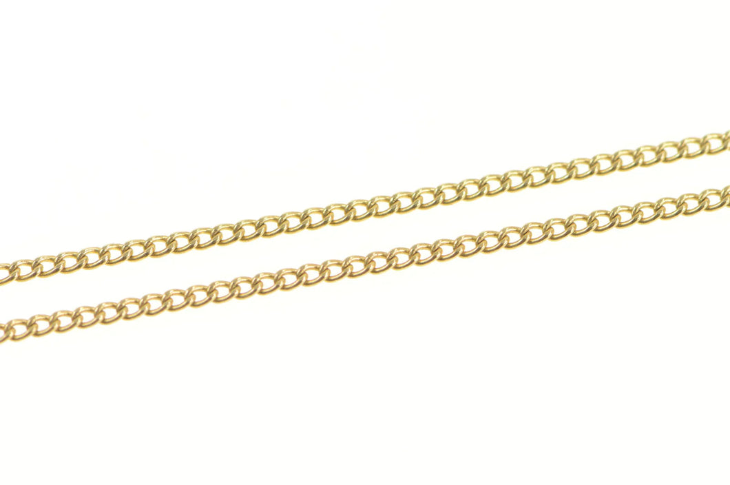 14K 1.7mm Curb Link Classic Vintage Chain Necklace 18.75