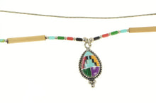Load image into Gallery viewer, Sterling Silver Ornate Turquoise Southwestern Liquid Silver Necklace 16.25&quot;