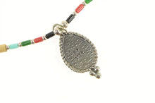 Load image into Gallery viewer, Sterling Silver Ornate Turquoise Southwestern Liquid Silver Necklace 16.25&quot;