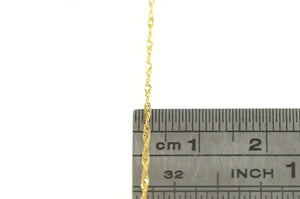 18K 1.5mm Rolling Herringbone Twist Link Chain Necklace 22" Yellow Gold