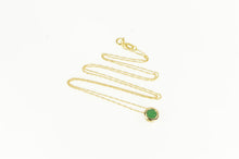 Load image into Gallery viewer, 14K 0.44 Ct Natural Emerald Solitaire Chain Necklace 19.5&quot; Yellow Gold