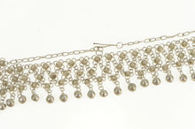 Load image into Gallery viewer, Sterling Silver Ornate Mesh Fringe Ball Link Bib Chain Necklace 15.25&quot;