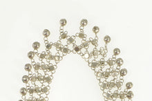 Load image into Gallery viewer, Sterling Silver Ornate Mesh Fringe Ball Link Bib Chain Necklace 15.25&quot;