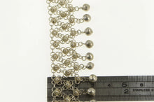 Load image into Gallery viewer, Sterling Silver Ornate Mesh Fringe Ball Link Bib Chain Necklace 15.25&quot;