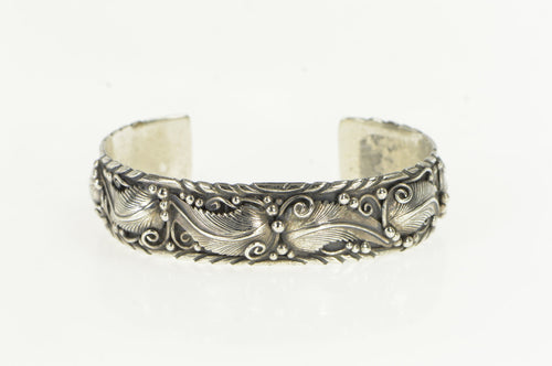 Sterling Silver Native American B T Signed Navajo Cuff Bracelet 7